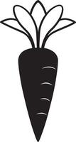 carrot silhouette line art illustration vector
