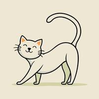 minimalist cat line art illustration vector