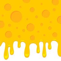 cheese pattern drips of melted cheese with bubbles vector