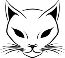 black silhouette of a cat's head without background vector