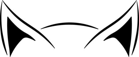 black and white cat ears without background vector