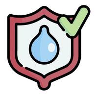 Water drop shield icon illustration vector