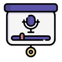 A microphone and a microphone stand on a white background vector
