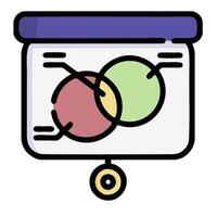 A presentation with a diagram of two circles vector