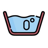 A blue and red bowl with water in it vector