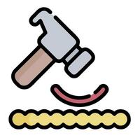 Hammer hammering on a nail illustration vector