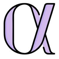 A purple letter x with a white background vector