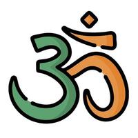 Om symbol in orange and green color vector