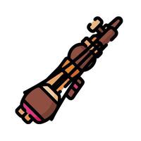 A cartoon gun with a long barrel and a small handle vector