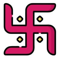A pink and yellow symbol with a cross in the middle vector