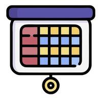 A calendar icon with a clock on top vector