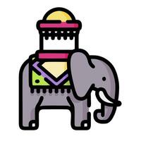 An elephant with a hat on its back vector