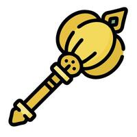 A golden key with a crown on top vector