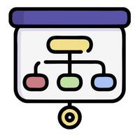 A flat icon of a computer with a computer screen vector