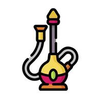 A colorful hookah with a green and yellow handle vector