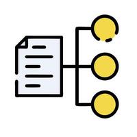 A document with three circles and a yellow dot vector