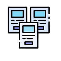 Three computers with a blue screen on top vector