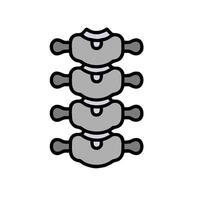 A line drawing of a spine with four bones vector