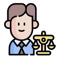 A cartoon man holding a scale of justice vector