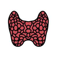 A red and black heart shaped object with a lot of bubbles vector
