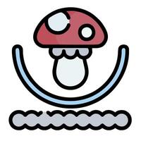 A mushroom with a hat on it vector
