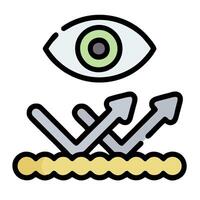 An eye and a pair of arrows on a white background vector