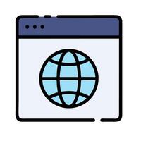 Web browser icon with globe vector