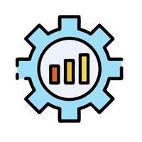 A gearwheel with a bar graph on it vector