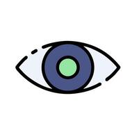 An eye icon with a green dot in the center vector