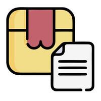 A yellow envelope with a pink ribbon and a piece of paper vector