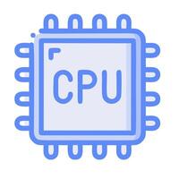 A computer processor with the word cpu written on it vector