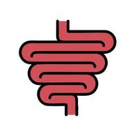 A red and black stomach with a line of red and black vector