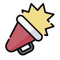 A red megaphone with a star on top vector