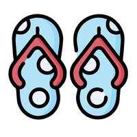 Two flip flops on a white background vector