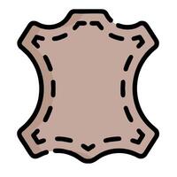 A brown leather shield with a black outline vector