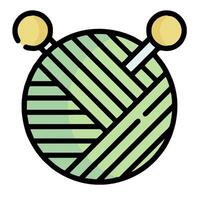 A ball of yarn with two needles vector