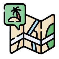 Map icon with palm tree and speech bubble vector