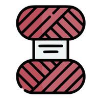 A spool of yarn with a red and white stripe vector