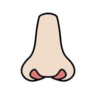 A cartoon nose with a red nose vector