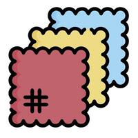 Three squares with the hashtag symbol on them vector