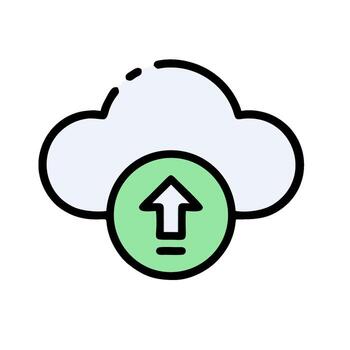 Cloud icon with an arrow pointing up vector