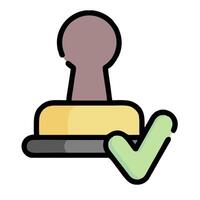 A stamp with a check mark on it vector