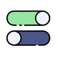 Two buttons with different colors on them vector