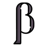 A black and white drawing of a letter b vector
