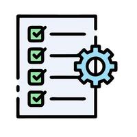 Checklist icon with gear and checkbox vector