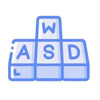 A keyboard with the word asd on it vector