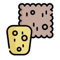 Cheese and crackers icon illustration design vector