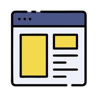 A web page with a yellow and blue background vector