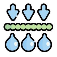 A group of blue drops with arrows pointing to them vector