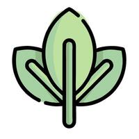 A green leaf icon on a white background vector